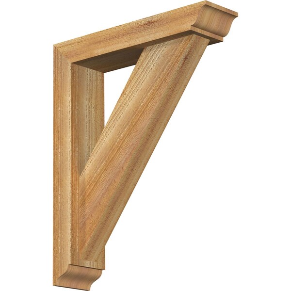 Ekena Millwork Traditional Traditional Rough Sawn Bracket w/ Offset Brace, Western Red Cedar, 4"W x 16"D x 20"H BKT0402X16X20TRA01RWR - main